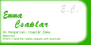 emma csaplar business card